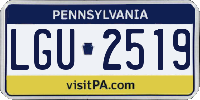 PA license plate LGU2519
