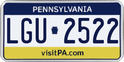 PA license plate LGU2522