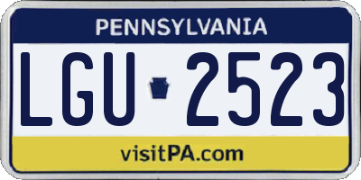 PA license plate LGU2523