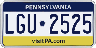 PA license plate LGU2525