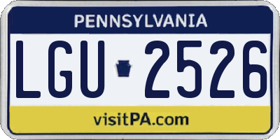 PA license plate LGU2526