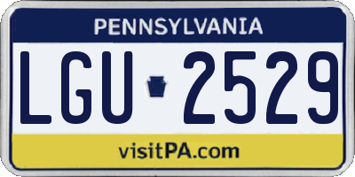 PA license plate LGU2529