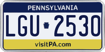PA license plate LGU2530