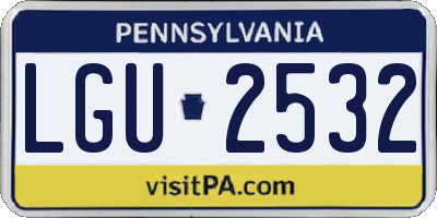 PA license plate LGU2532