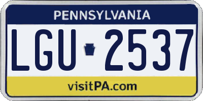PA license plate LGU2537