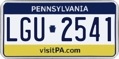 PA license plate LGU2541