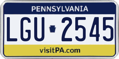 PA license plate LGU2545
