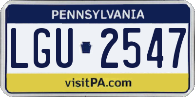 PA license plate LGU2547