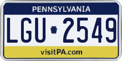 PA license plate LGU2549