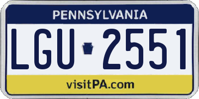 PA license plate LGU2551
