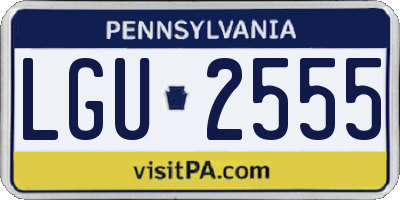 PA license plate LGU2555