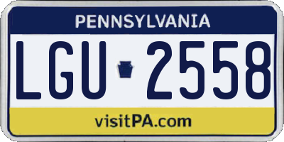 PA license plate LGU2558