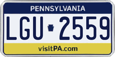 PA license plate LGU2559