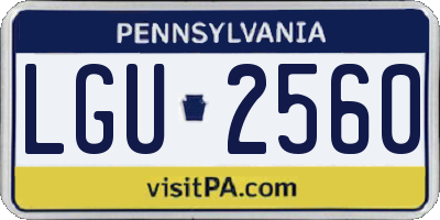 PA license plate LGU2560
