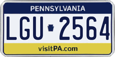 PA license plate LGU2564
