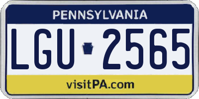 PA license plate LGU2565