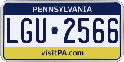 PA license plate LGU2566