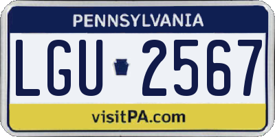PA license plate LGU2567