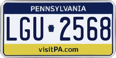 PA license plate LGU2568