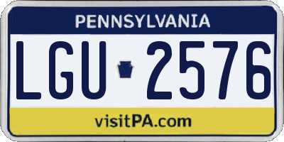 PA license plate LGU2576