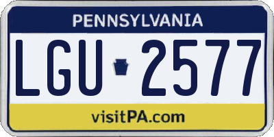 PA license plate LGU2577
