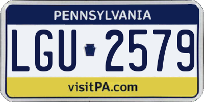 PA license plate LGU2579