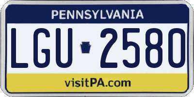 PA license plate LGU2580