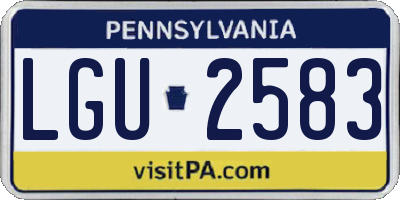 PA license plate LGU2583
