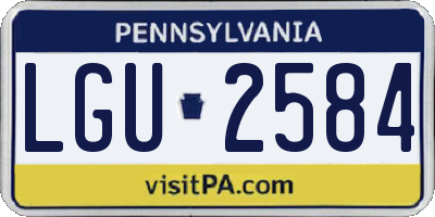 PA license plate LGU2584