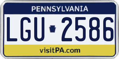 PA license plate LGU2586