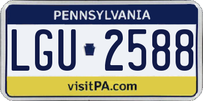 PA license plate LGU2588
