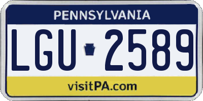 PA license plate LGU2589