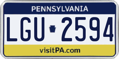 PA license plate LGU2594