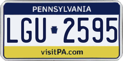 PA license plate LGU2595
