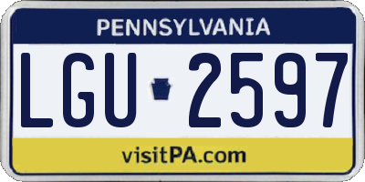 PA license plate LGU2597