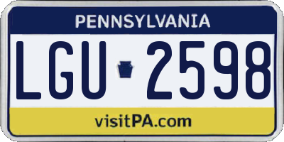 PA license plate LGU2598