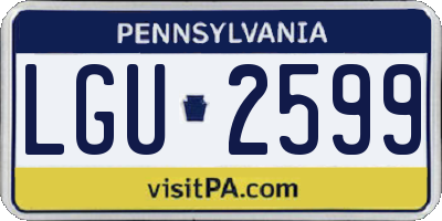 PA license plate LGU2599