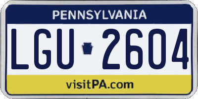 PA license plate LGU2604