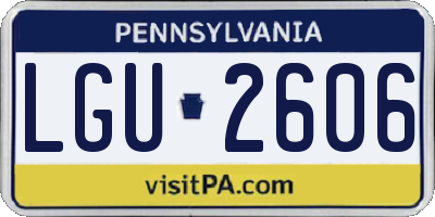 PA license plate LGU2606