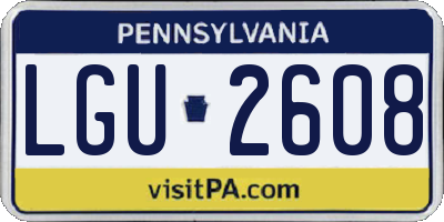 PA license plate LGU2608