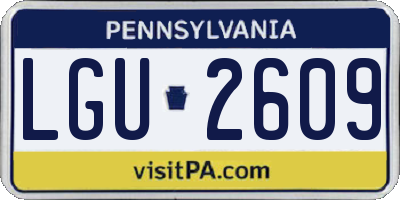 PA license plate LGU2609