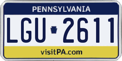 PA license plate LGU2611
