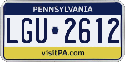 PA license plate LGU2612