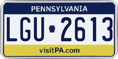 PA license plate LGU2613