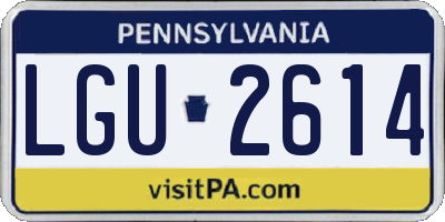 PA license plate LGU2614