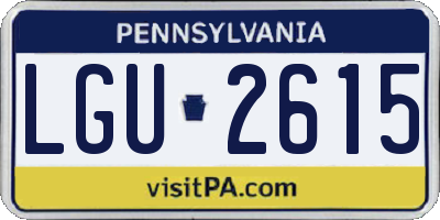 PA license plate LGU2615