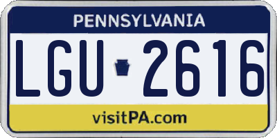 PA license plate LGU2616
