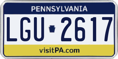 PA license plate LGU2617