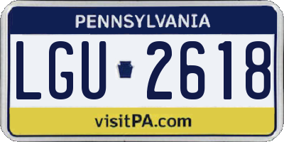 PA license plate LGU2618