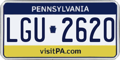 PA license plate LGU2620